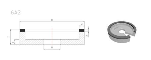 Drawing of 6A2 grinding wheel