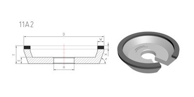 11A2 drawing of grinding wheel