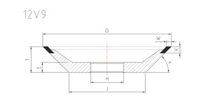 12v9 grinding wheel drawing