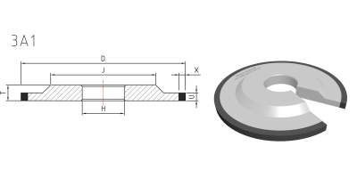 3A1 grinding wheel drawing