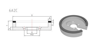 6A2 diamond grinding wheel drawing