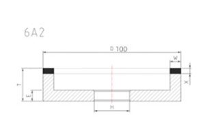 D100mm diamond grinding wheel drawing