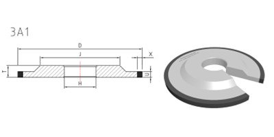 drawing of 3A1 grinding wheel