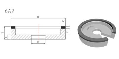 drawing of diamond cup grinding wheel