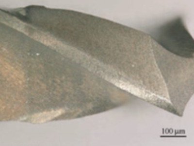 pcd drill bit under microscope