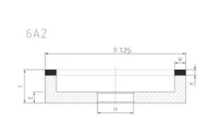 D125mm grinding wheel drawing