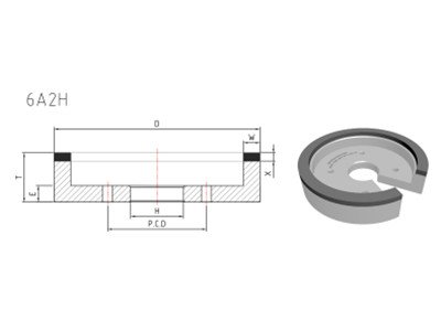 6A2 diamond grinding wheel drawing