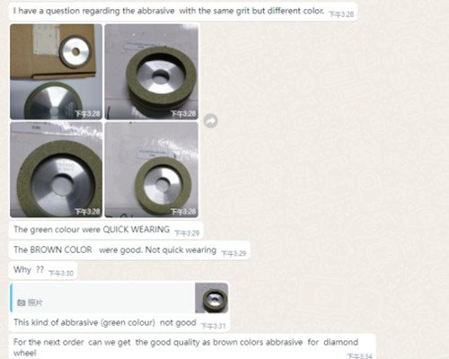 feedback about diamond grinding wheel