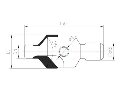 pcd countersink drills drawing