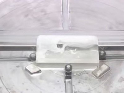 cutting glass with diamond band saw