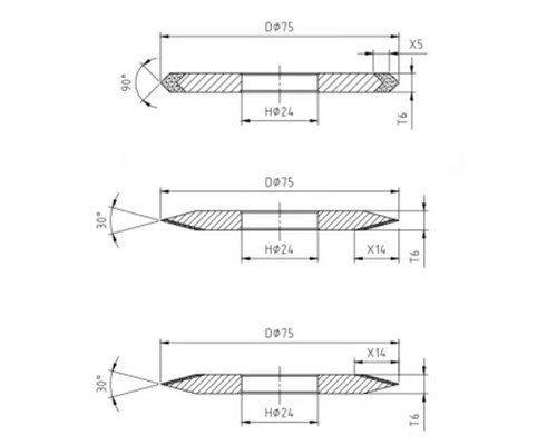 drawing of profile grinding wheel